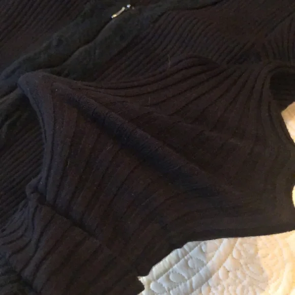 ✔️Anne Fontaine Veronica ribbed zip up cut-in chenille trimmed cardigan - Picture 9 of 15